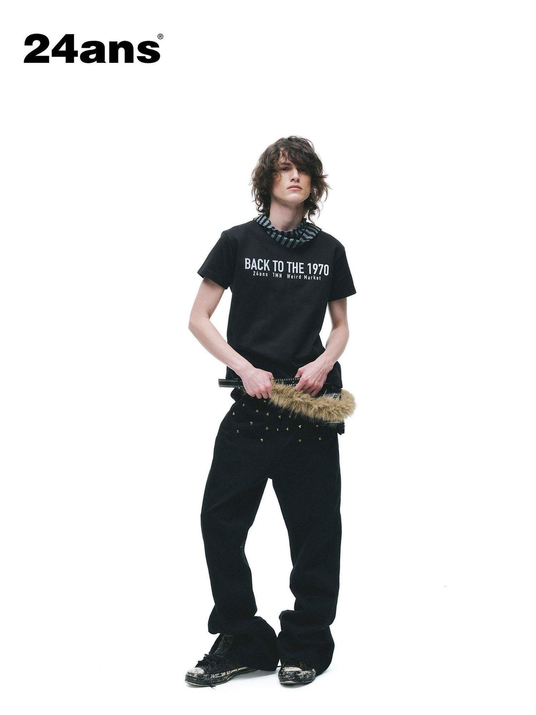 24ans 100% Cotton Casual Printed Straight Fit Unisex Crew Neck Short Sleeve T-Shirts