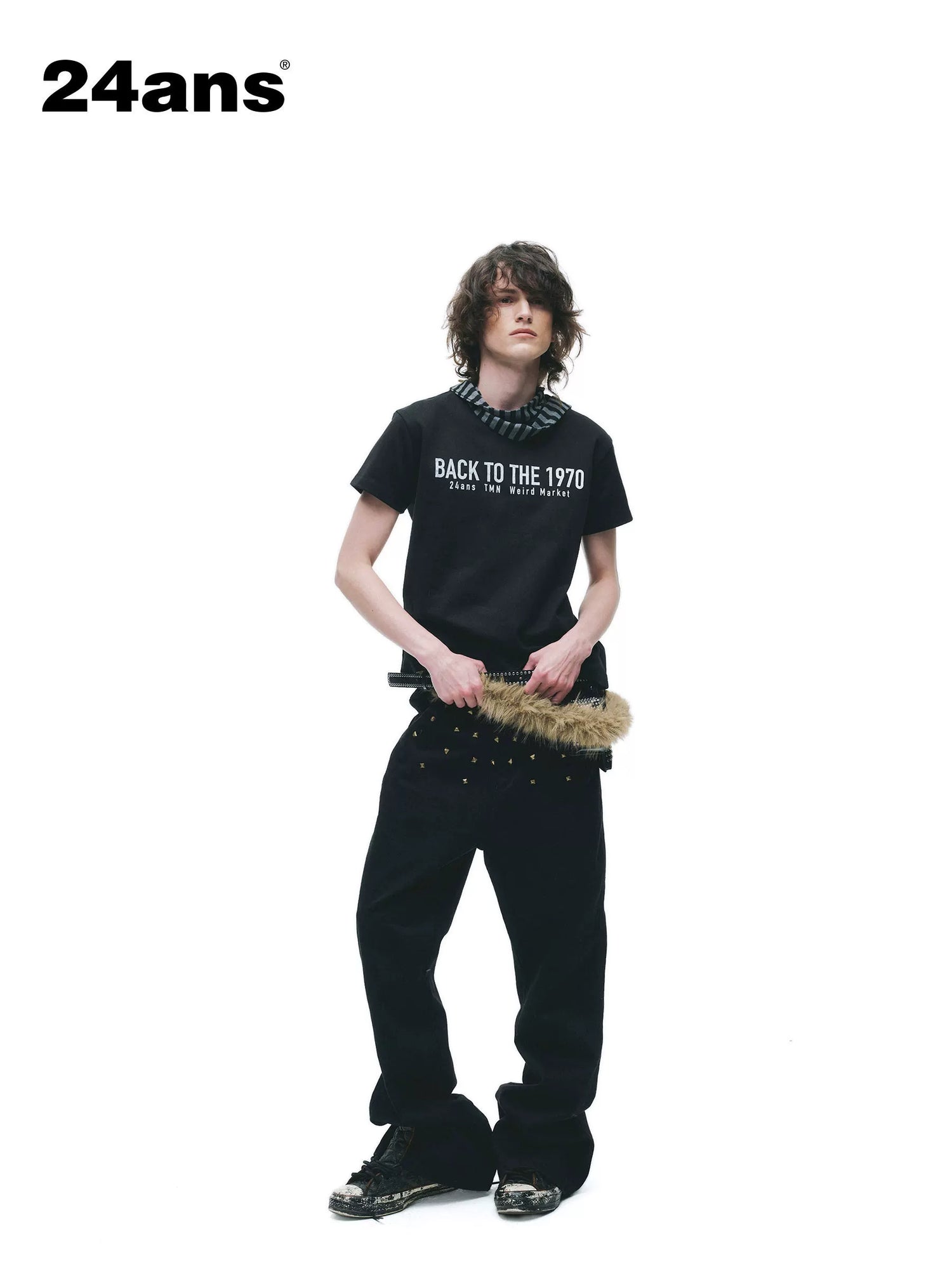 24ans 100% Cotton Casual Printed Straight Fit Unisex Crew Neck Short Sleeve T-Shirts-1