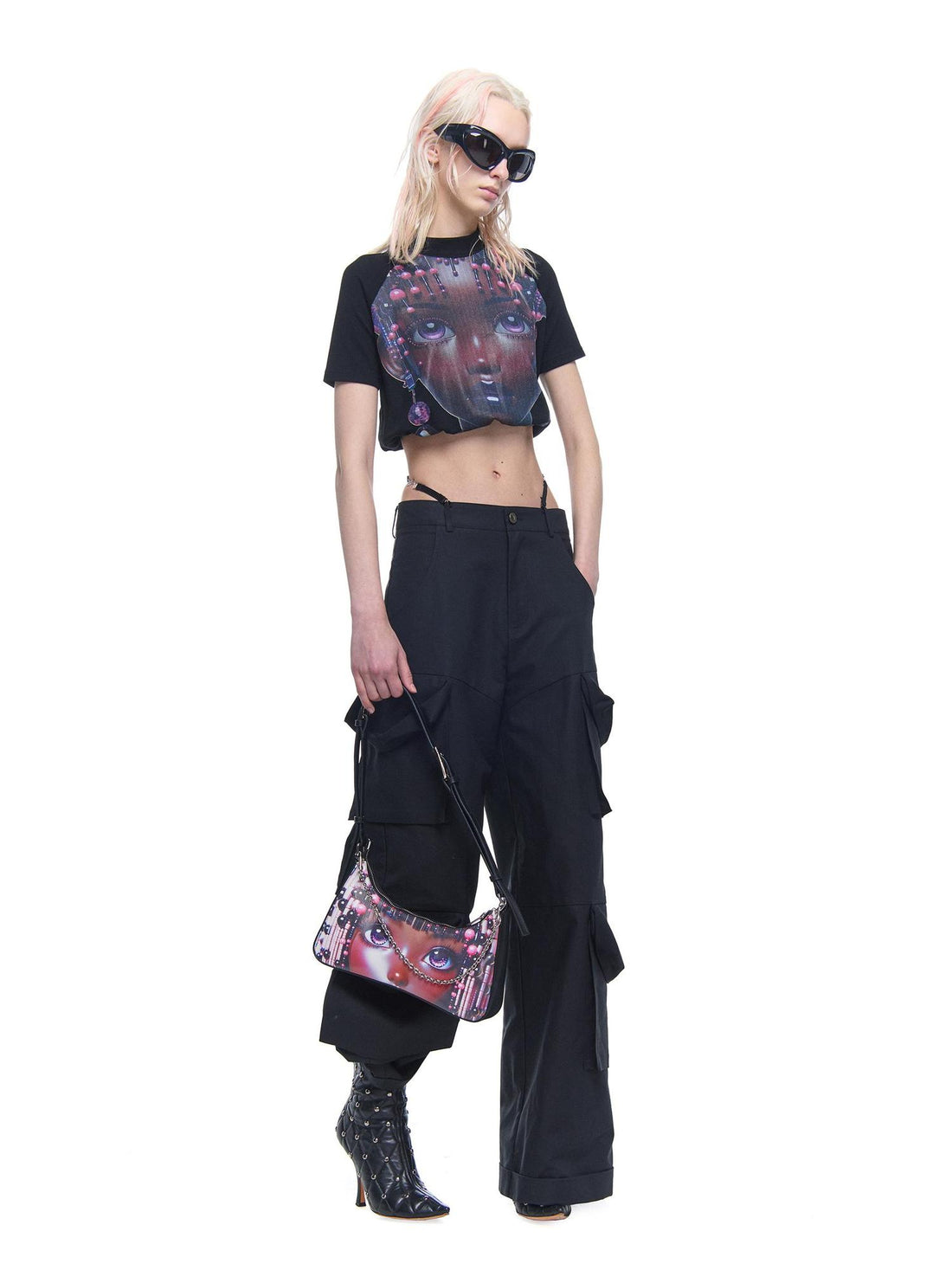 24ans AI Portrait Backless Knit Top With Detachable Sleeves