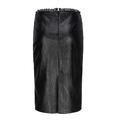 24ans_AI_Print_Texture_Structured_Leather_Trimmed_Skirt_MISSTT