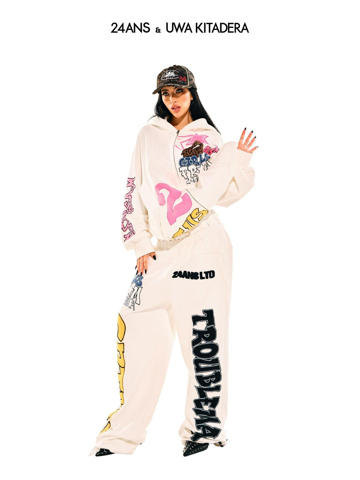 24ans Applique Embroidered Two Piece Women&