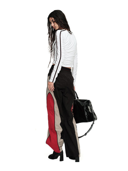 24ans Asymmetric Stretch Ribbed Crop Tee