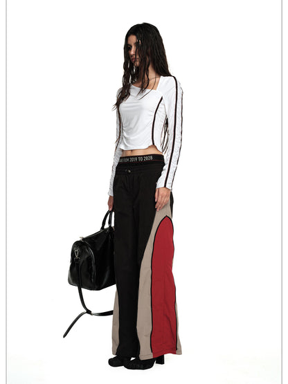 24ans Asymmetric Stretch Ribbed Crop Tee