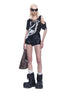 24ans Asymmetric Tie Hand Drawn Print Henley Women&