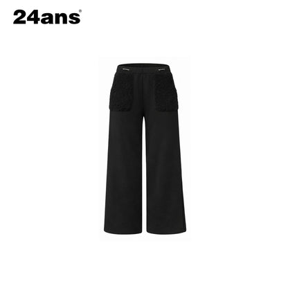 24ans_Asymmetrical_High_Waist_Wide_Leg_Loose_Fit_Office_Black_White_Stretch_Pants_MISSTT