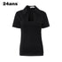 24ans Back Cutout Lettering Print Polo Collar Laced Short Sleeve T-Shirt MISSTT