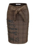 Backless Grey Brown Structured Shirt And Skirt Set