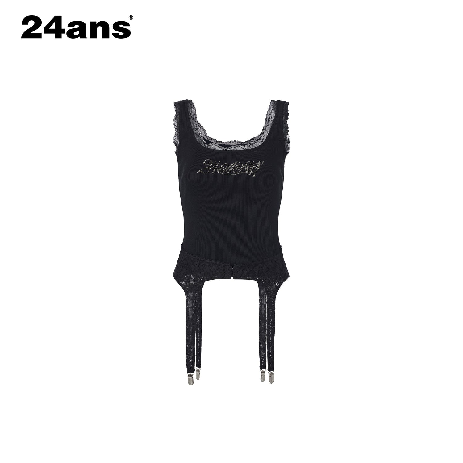 24ans_Beaded_Detachable_Lace_Waistband_Letter_Print_Women&