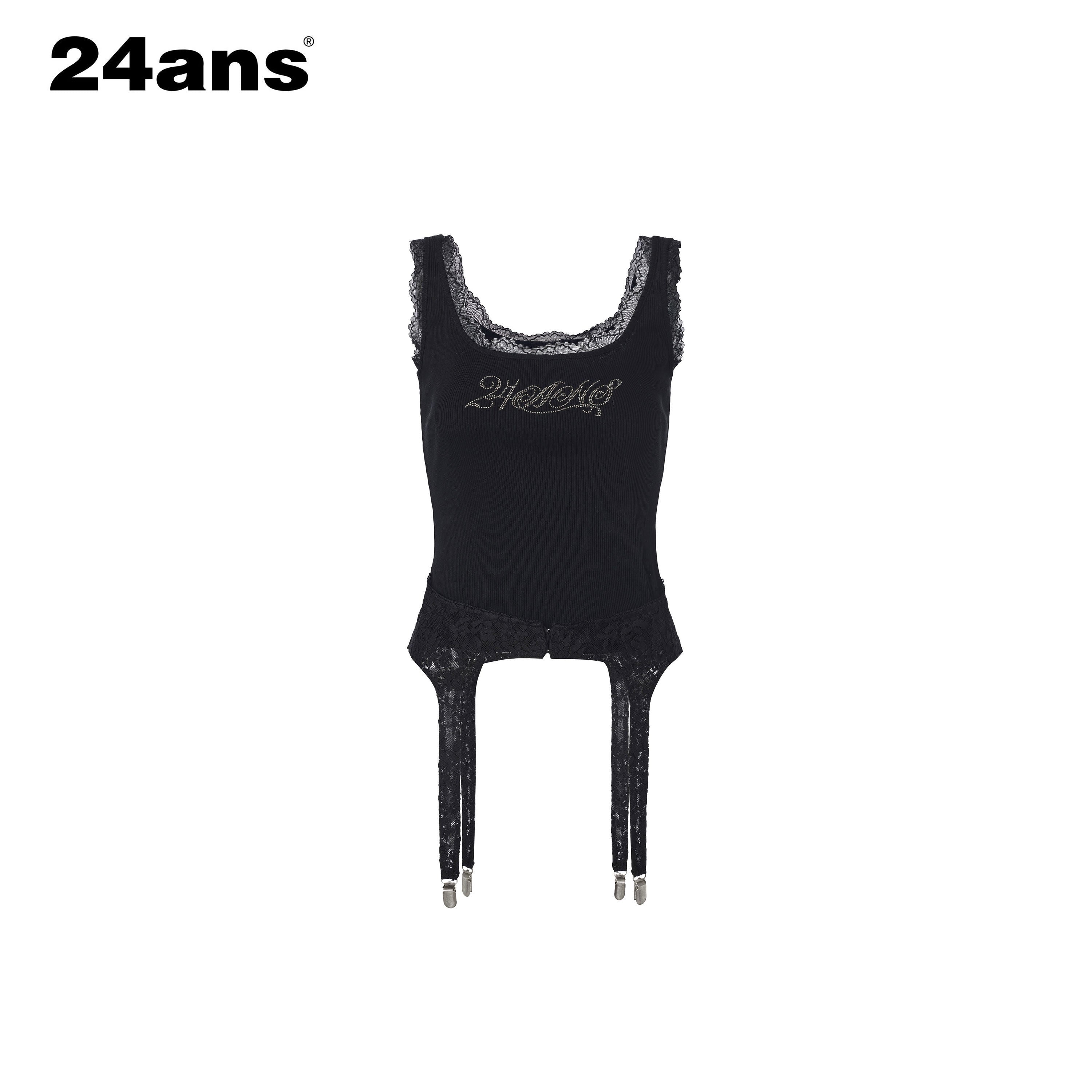 24ans_Beaded_Detachable_Lace_Waistband_Letter_Print_Women&