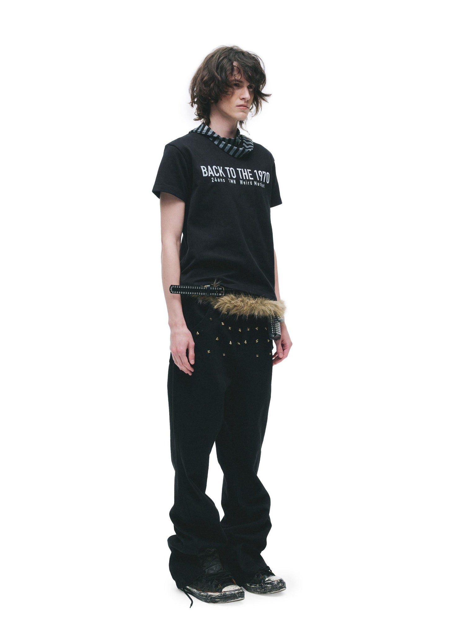 24ans Beaded Washed Cotton Casual Straight Fit Men Black S M L Xl Straight Pants