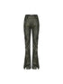 Black Pu Biker Jacket With Side Zipper Snap Pants Set