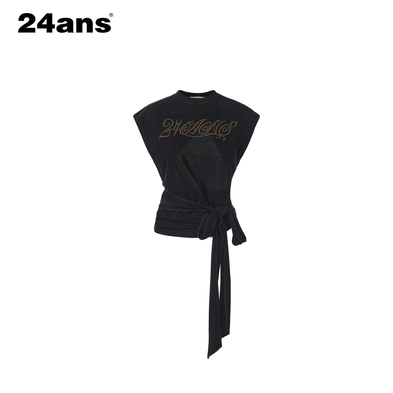 24ans_Black_Salt_Washed_Back_Cutout_Beaded_Cropped_Women&