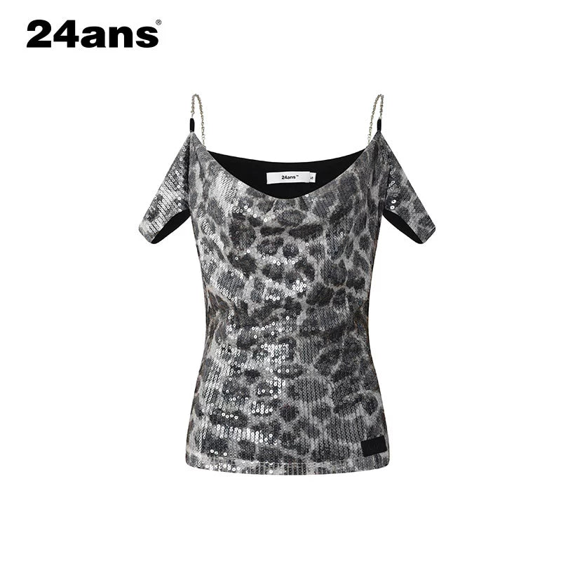 24ans_Black_Sequin_Cowl_Neck_Sleeveless_T_Shirt_MISSTT