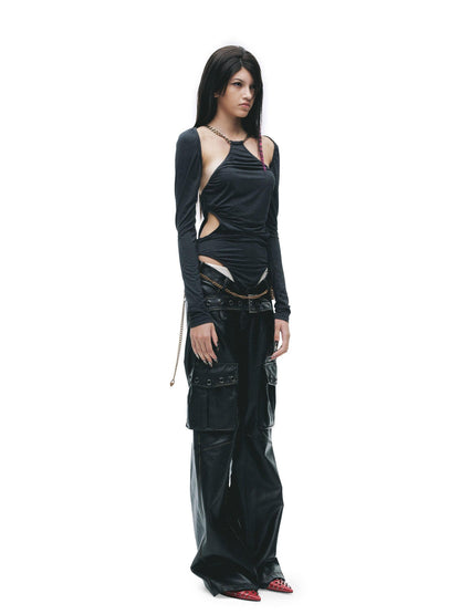 24ans Breathable Bamboo Stretch Sexy Slim Halter Long Sleeve Women Gray Camisoles