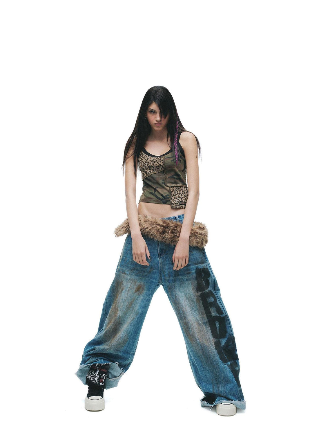 24ans Breathable Cotton Blend Camo Cropped Slim U Neck Women Outerwear Tank Tops