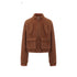 24ans_Brown_Black_Short_Plush_Zip_Up_Jacket_MISSTT