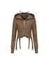 Brown Cotton Blend Hoodie Set 2024 Spring
