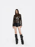 24ans Brown Green Dyed Pu Leather Double Breasted Coat