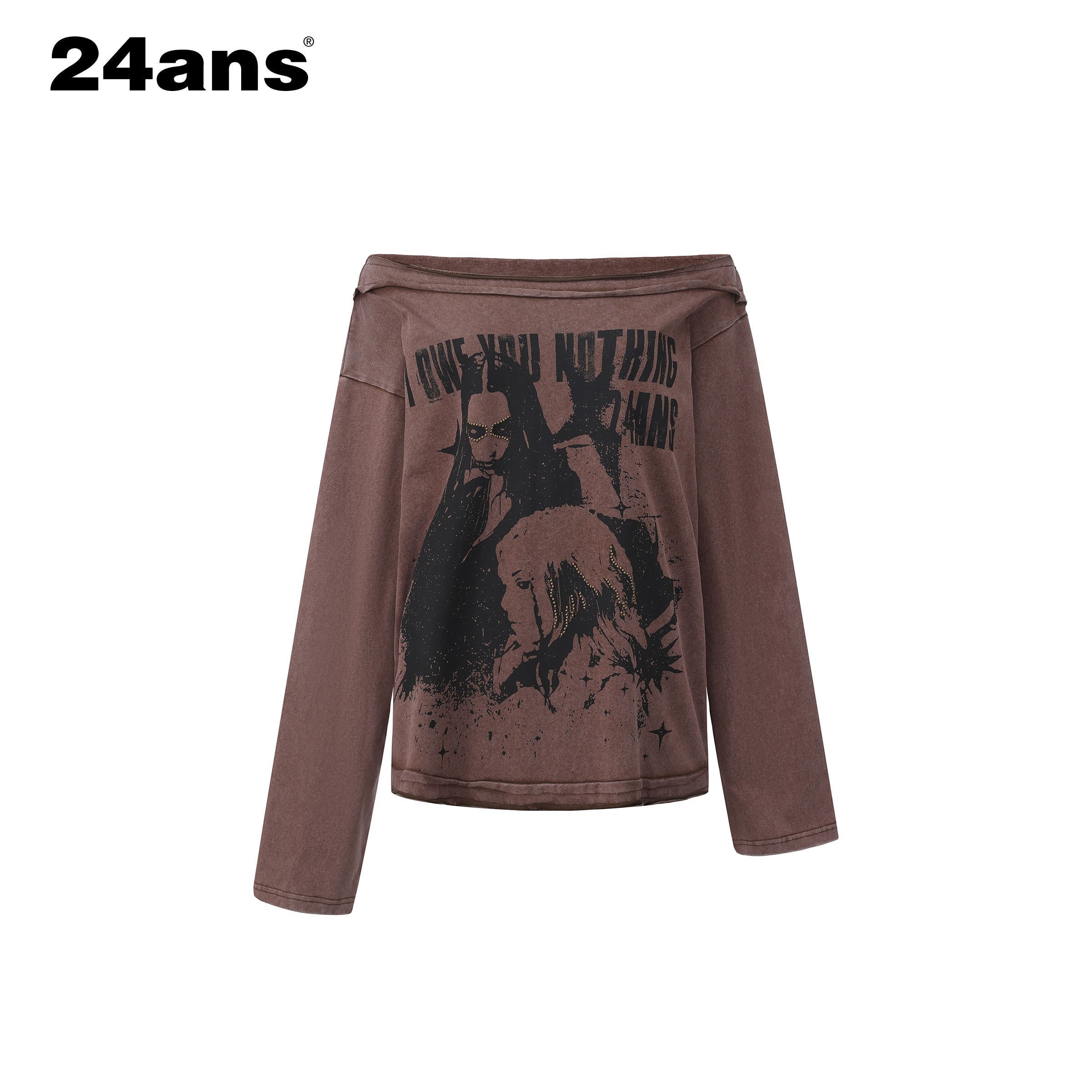 24ans_Brown_Salt_Wash_Screen_Print_Punk_Grunge_Women&