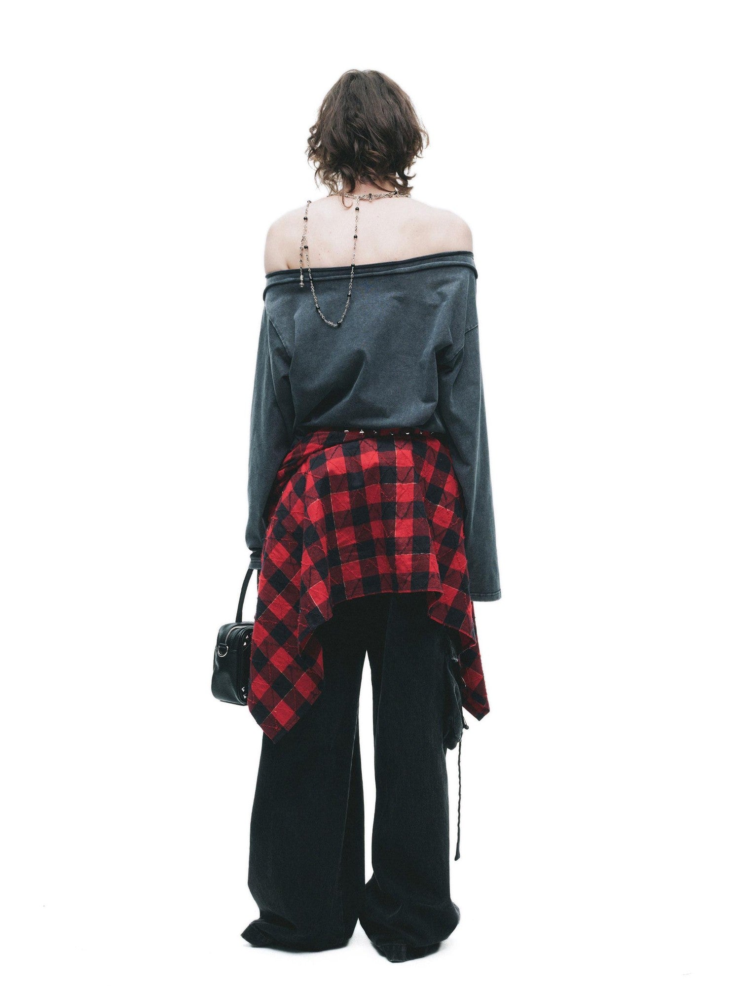 24ans Brown Salt Wash Screen Print Punk Grunge Women&