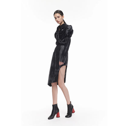 24ans Bubble Sleeve Dress V Neck T Shirt Long Sleeve For Gallery Dates And Parties-2
