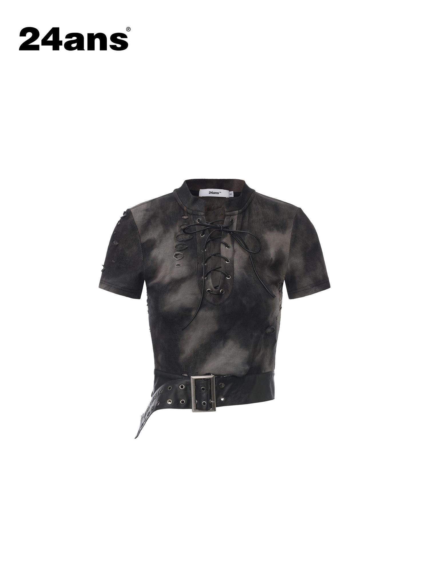 24ans Burnout Floral Distressed Enzyme Wash Women&