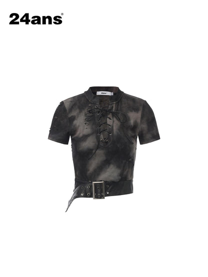 24ans Burnout Floral Distressed Enzyme Wash Women&