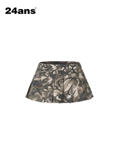 24ans Camouflage Brass Button Rhinestone Lined Women&