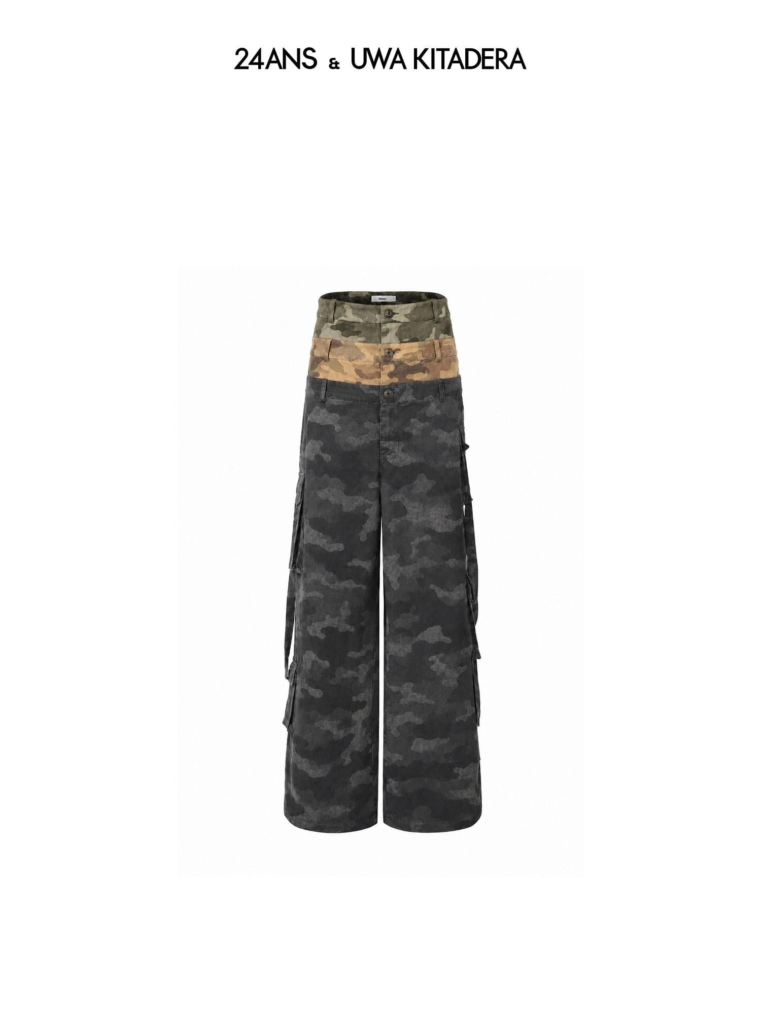 24ans Camouflage Loose Fit Natural Waist Women&