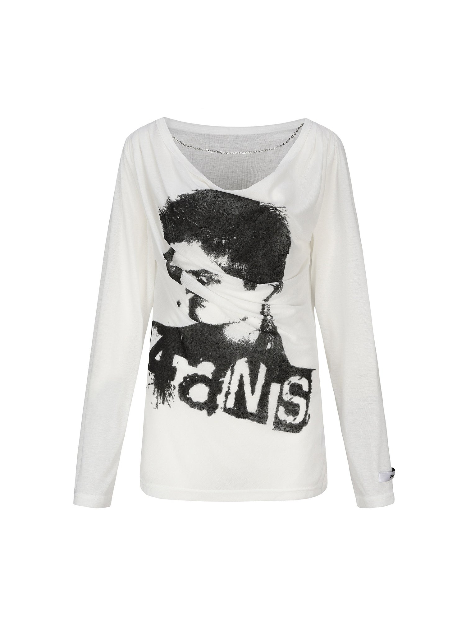 24ans_Chain_Print_Zipper_Round_Neck_Loose_Street_Women&
