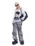 24ans Chain Print Zipper Round Neck Loose Street Women&