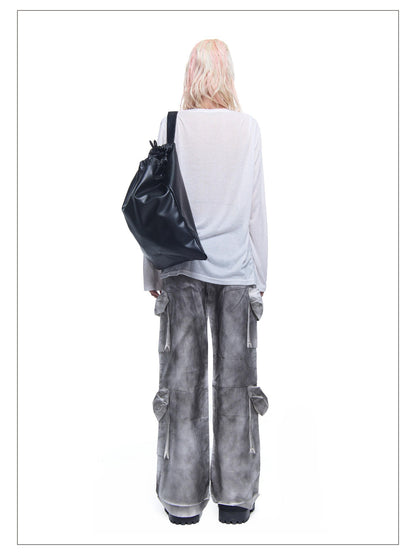 24ans Chain Print Zipper Round Neck Loose Street Women&