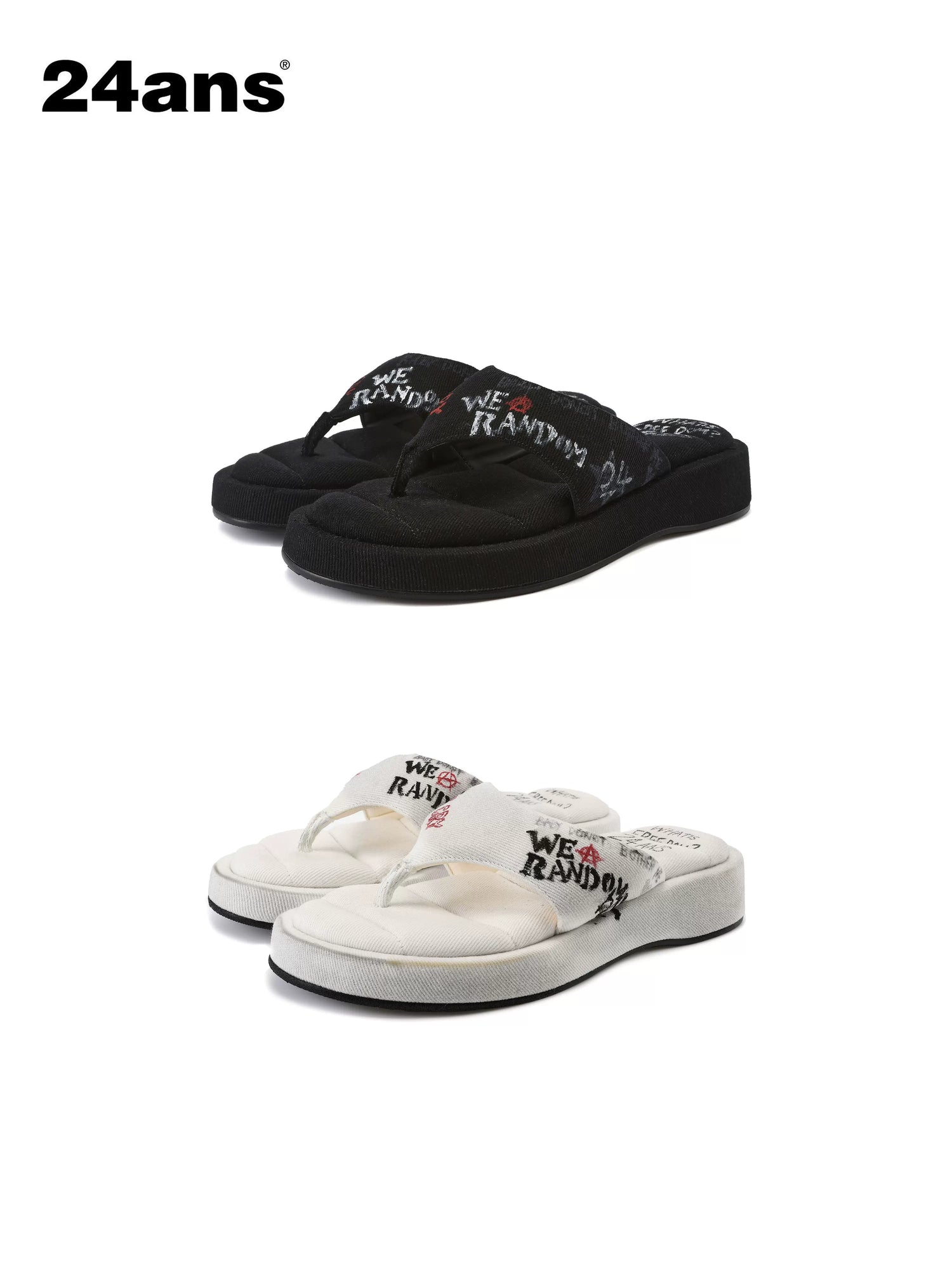24ans Comfortable Low Profile Denim Upper Casual Low Cut Youth Solid Flat Sandals-1