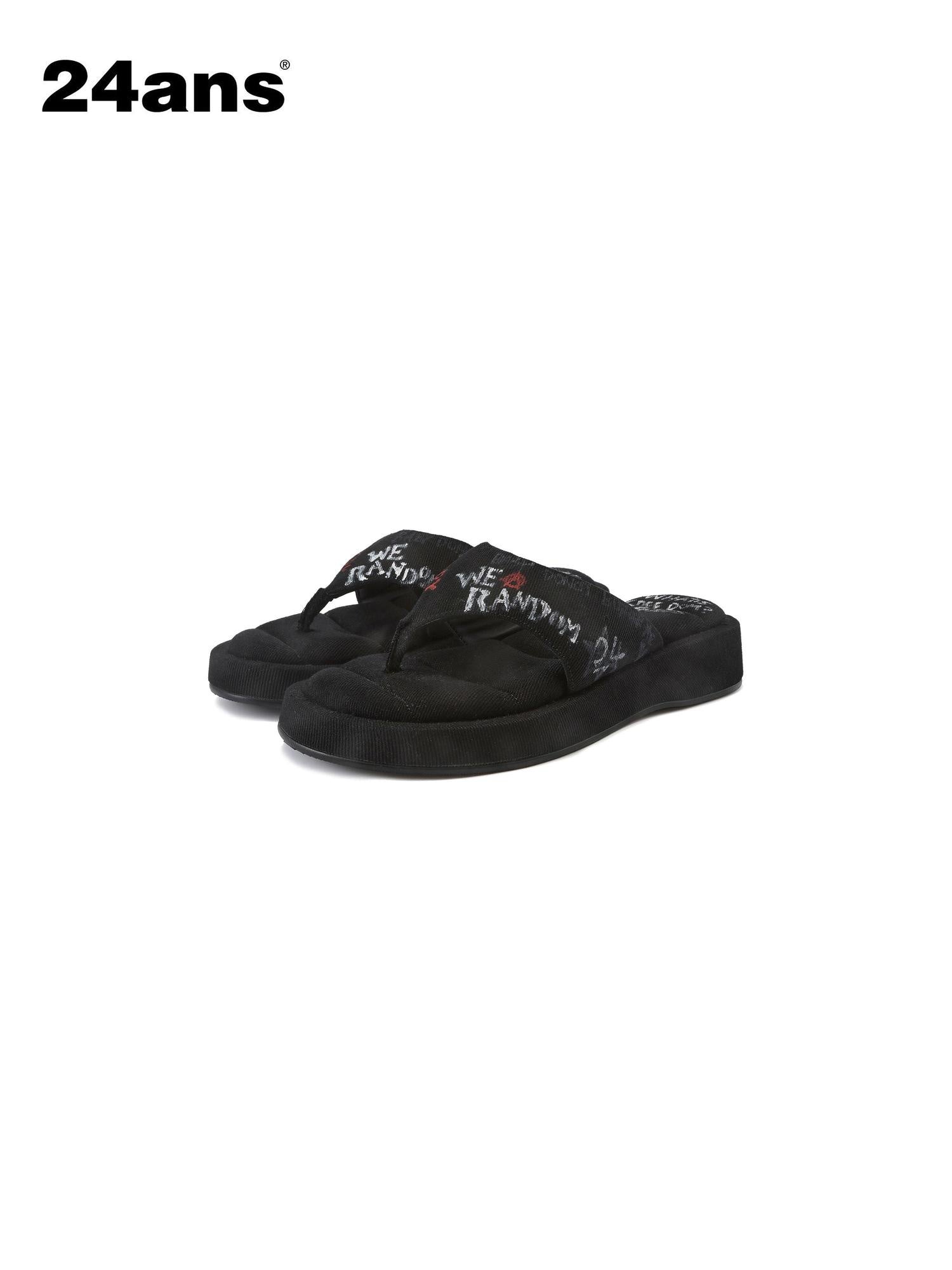 24ans Comfortable Low Profile Denim Upper Casual Low Cut Youth Solid Flat Sandals