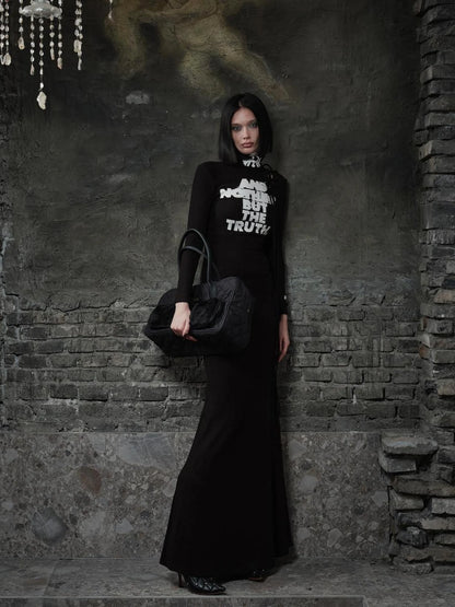 Convertible High Neck Floral Knit Dress