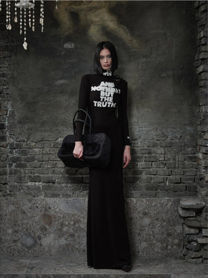 Convertible High Neck Floral Knit Dress