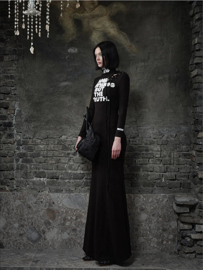 Convertible High Neck Floral Knit Dress