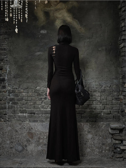 Convertible High Neck Floral Knit Dress