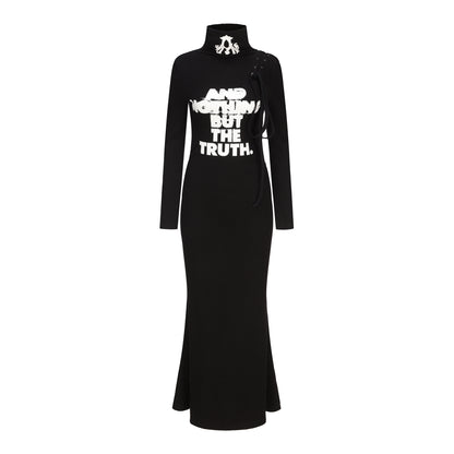 24ans Convertible High Neck Floral Knit Dress MISSTT