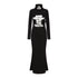 24ans Convertible High Neck Floral Knit Dress MISSTT