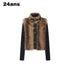 24ans_Cropped_Knit_Stand_Collar_Detachable_Sleeves_Women&