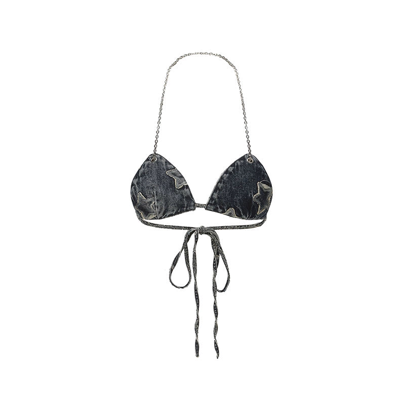 24ans_Denim_Bandeau_Top_Adjustable_Cotton_Vacation_Wear_MISSTT
