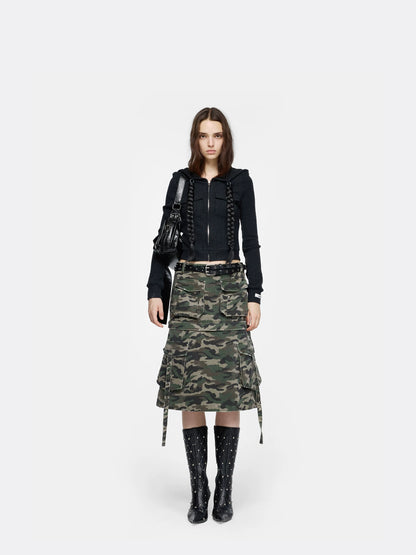 24ans Detachable Braid Knit Coat Black Brown-1