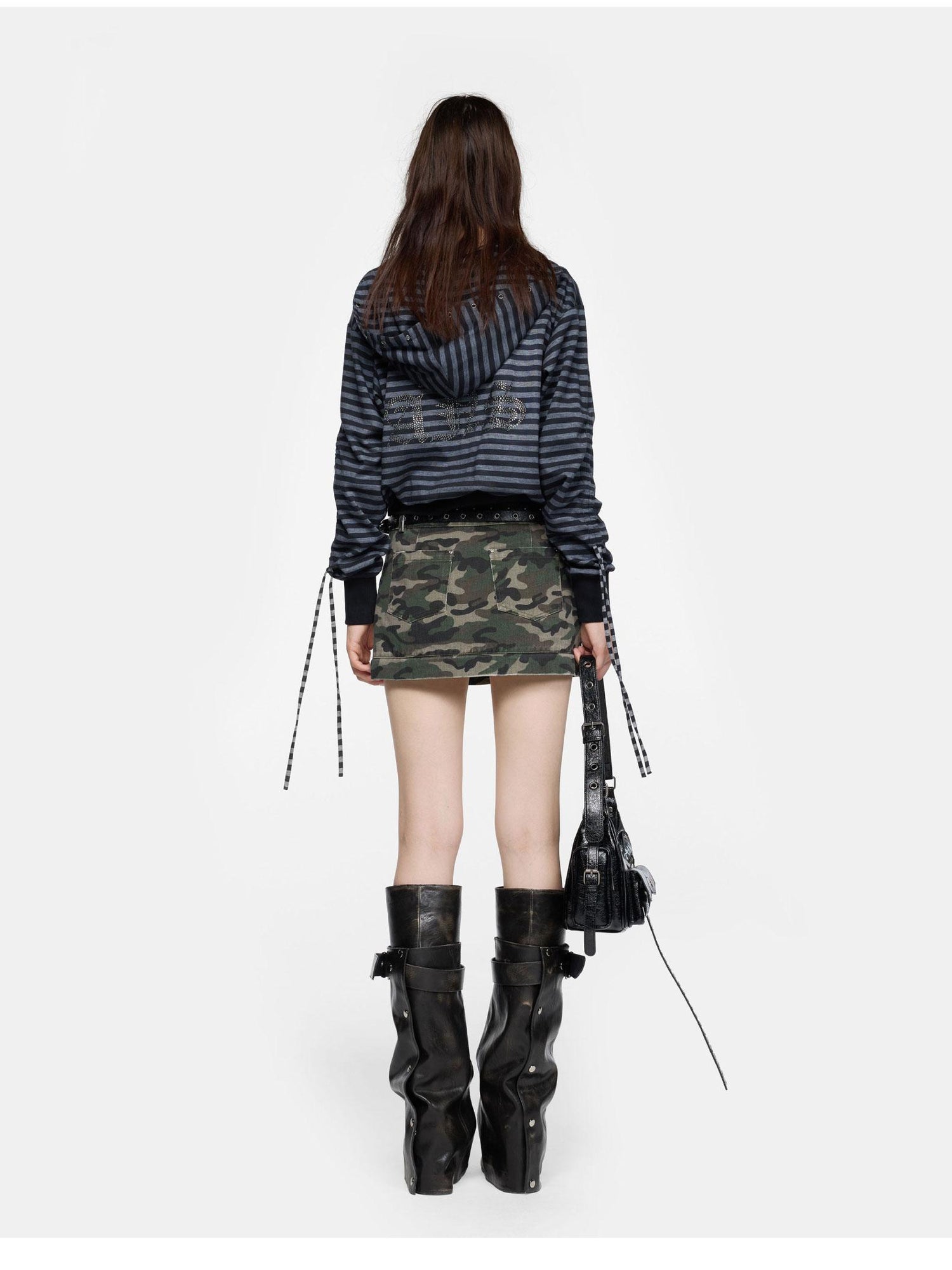24ans Detachable Camo Pocket Skirt Convertible Length