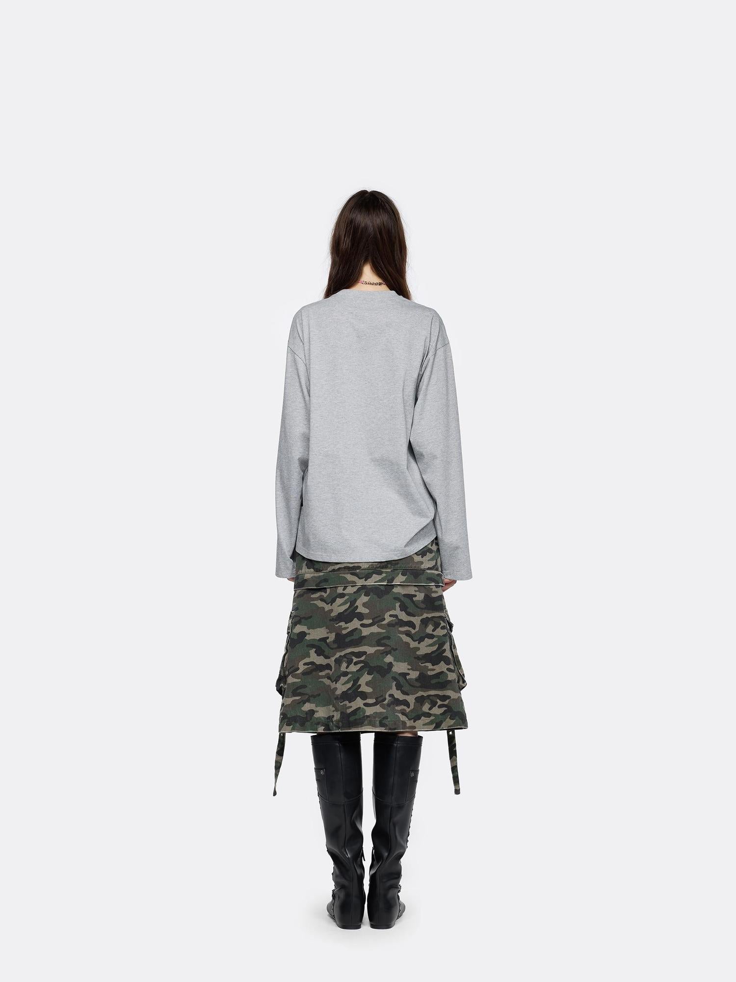 24ans Detachable Camo Pocket Skirt Convertible Length