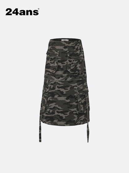 24ans Detachable Camo Pocket Skirt Convertible Length