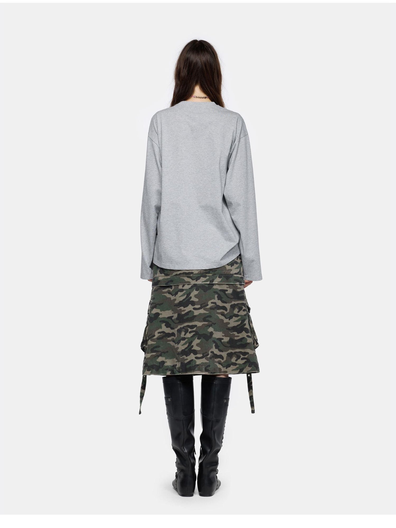 24ans Detachable Camo Pocket Skirt Convertible Length