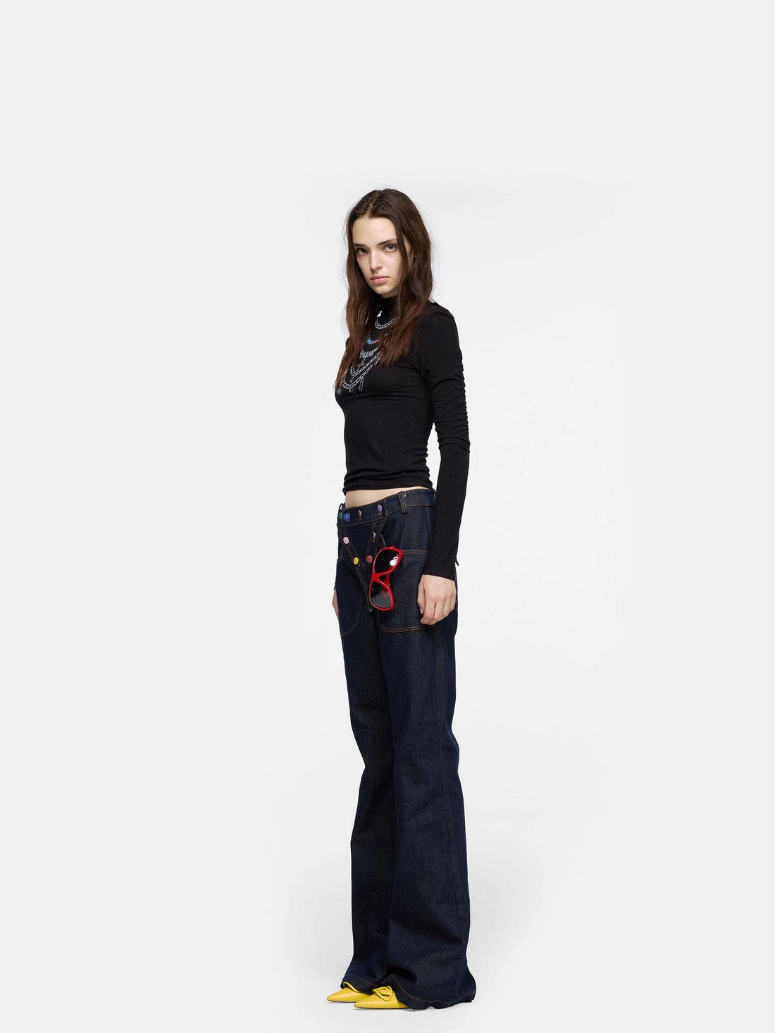 24ans Detachable Placket Flared Jeans Jeans