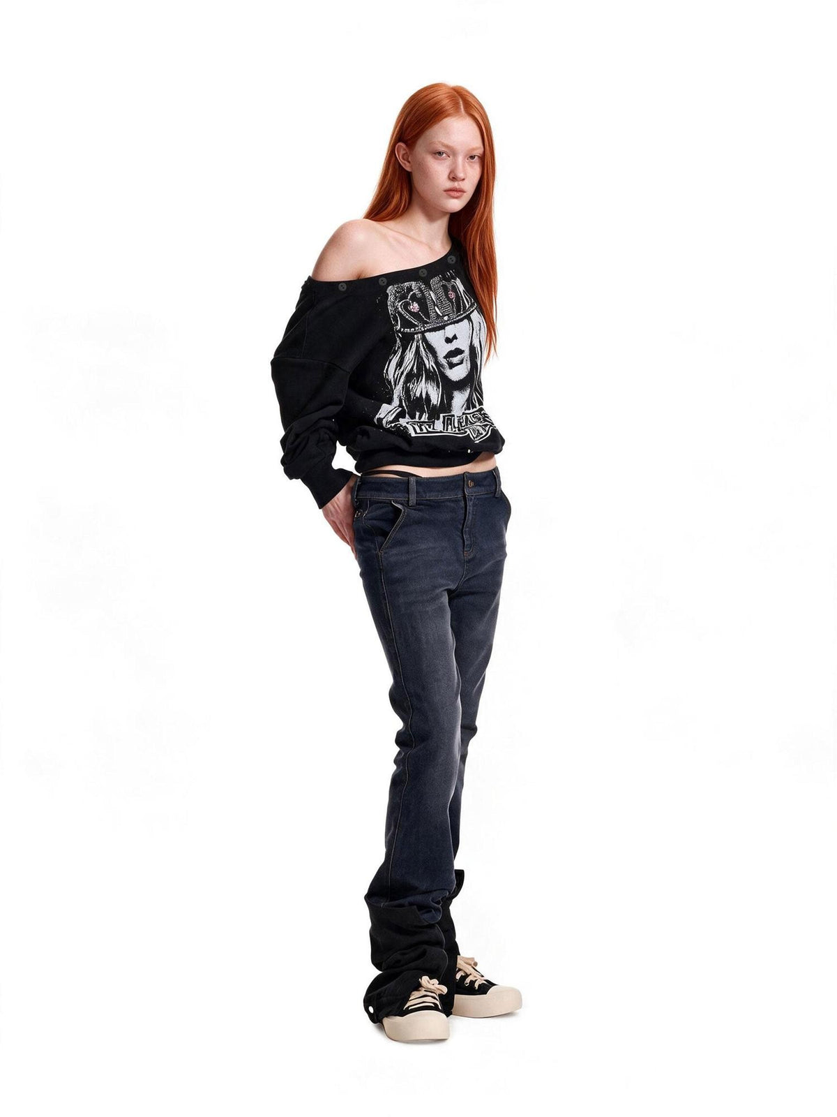 24ans Detachable Wear Water Slurry Print Rhinestone Women&