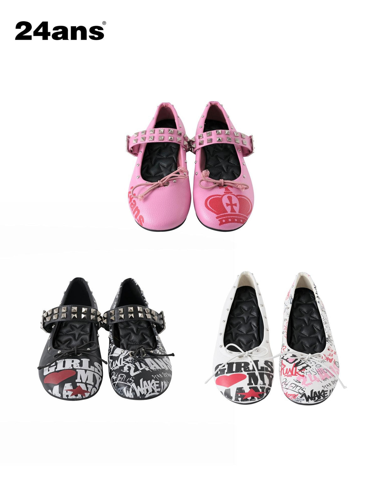 24ans Digital Print Metal Studded Removable Strap Women&